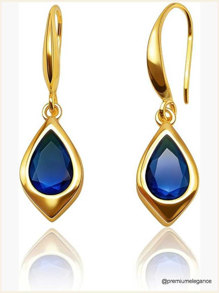 14k Gold Plated Teardrop Dangle Earrings Hypoallergenic Lightweight Drop